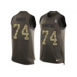 Men Nike Baltimore Ravens #74 James Hurst Limited Green Salute to Service Tank Top NFL Jersey