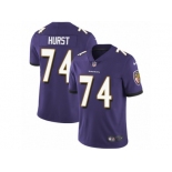 Men Nike Baltimore Ravens #74 James Hurst Purple Team Color Vapor Untouchable Limited Player NFL Jersey