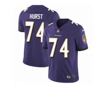 Men Nike Baltimore Ravens #74 James Hurst Purple Team Color Vapor Untouchable Limited Player NFL Jersey