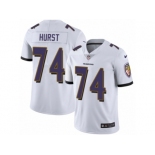 Men Nike Baltimore Ravens #74 James Hurst White Vapor Untouchable Limited Player NFL Jersey