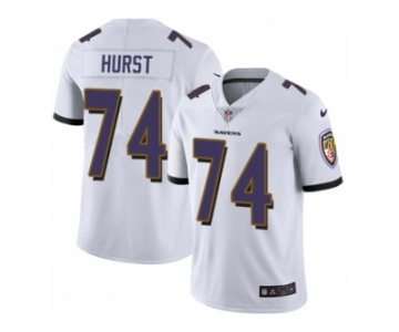 Men Nike Baltimore Ravens #74 James Hurst White Vapor Untouchable Limited Player NFL Jersey