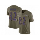 Men Nike Baltimore Ravens #82 Benjamin Watson Limited Olive 2017 Salute to Service NFL Jersey