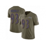 Men Nike Baltimore Ravens #93 Chris Wormley Limited Olive 2017 Salute to Service NFL Jersey