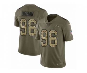 Men Nike Baltimore Ravens #96 Brent Urban Limited Olive Camo Salute to Service NFL Jersey