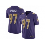 Men Nike Baltimore Ravens #97 Michael Pierce Elite Purple Rush Vapor Untouchable NFL Jersey