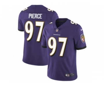 Men Nike Baltimore Ravens #97 Michael Pierce Purple Team Color Vapor Untouchable Limited Player NFL Jersey