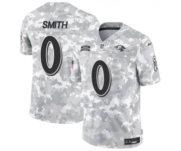 Men's Baltimore Ravens #0 Roquan Smith 2024 F.U.S.E. Arctic Camo Salute to Service Limited Football Stitched Jersey