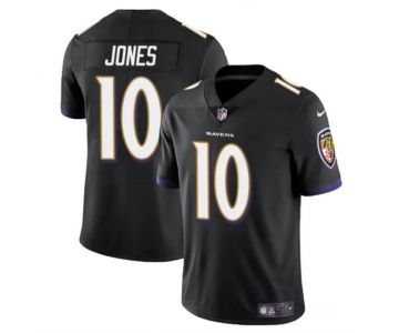 Men's Baltimore Ravens #10 Emory Jones Black Vapor Limited Football Jersey