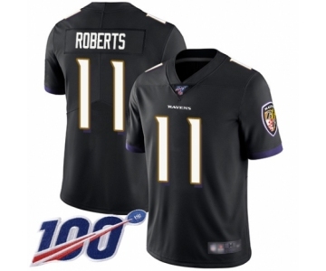 Men's Baltimore Ravens #11 Seth Roberts Black Alternate Vapor Untouchable Limited Player 100th Season Football Jersey