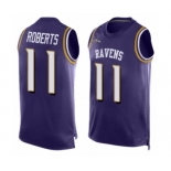 Men's Baltimore Ravens #11 Seth Roberts Limited Purple Player Name & Number Tank Top Football Jersey