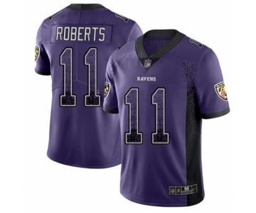 Men's Baltimore Ravens #11 Seth Roberts Limited Purple Rush Drift Fashion Football Jersey