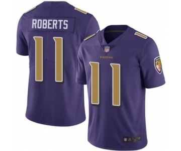 Men's Baltimore Ravens #11 Seth Roberts Limited Purple Rush Vapor Untouchable Football Jersey