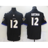 Men's Baltimore Ravens #12 Rashod Bateman Nike Black 2021 NFL Draft First Round Pick Limited Jersey