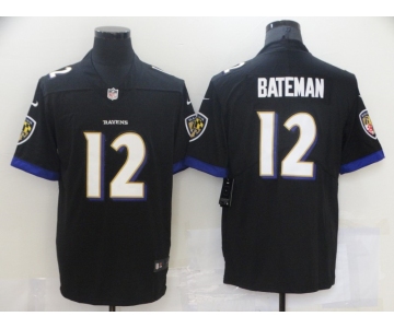 Men's Baltimore Ravens #12 Rashod Bateman Nike Black 2021 NFL Draft First Round Pick Limited Jersey