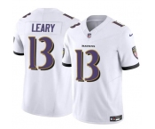 Men's Baltimore Ravens #13 Devin Leary White 2023 F.U.S.E. Vapor Limited Football Jersey