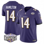 Men's Baltimore Ravens #14 Kyle Hamilton Purple F.U.S.E 2024 AFC North Division Champions Vapor Limited Football Jersey