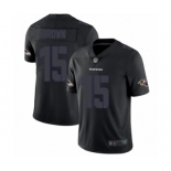 Men's Baltimore Ravens #15 Marquise Brown Limited Black Rush Impact Football Jersey