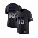 Men's Baltimore Ravens #15 Marquise Brown Limited Black Smoke Fashion Football Jersey