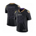 Men's Baltimore Ravens #15 Marquise Brown Limited Lights Out Black Rush Football Jersey