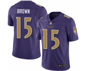 Men's Baltimore Ravens #15 Marquise Brown Limited Purple Rush Vapor Untouchable Football Jersey