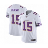 Men's Baltimore Ravens #15 Marquise Brown White Team Logo Fashion Limited Player Football Jersey