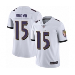 Men's Baltimore Ravens #15 Marquise Brown White Vapor Untouchable Limited Player Football Jersey