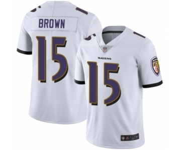 Men's Baltimore Ravens #15 Marquise Brown White Vapor Untouchable Limited Player Football Jersey