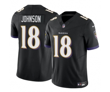 Men's Baltimore Ravens #18 Diontae Johnson Black 2023 F.U.S.E Vapor Limited Football Jersey