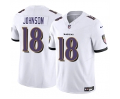 Men's Baltimore Ravens #18 Diontae Johnson White 2023 F.U.S.E Vapor Limited Football Jersey