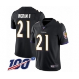 Men's Baltimore Ravens #21 Mark Ingram II Black Alternate Vapor Untouchable Limited Player 100th Season Football Jersey