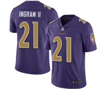 Men's Baltimore Ravens #21 Mark Ingram II Limited Purple Rush Vapor Untouchable Football Jersey