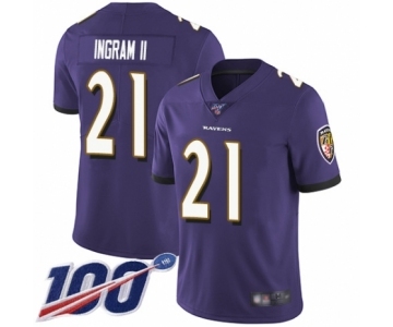 Men's Baltimore Ravens #21 Mark Ingram II Purple Team Color Vapor Untouchable Limited Player 100th Season Football Jersey