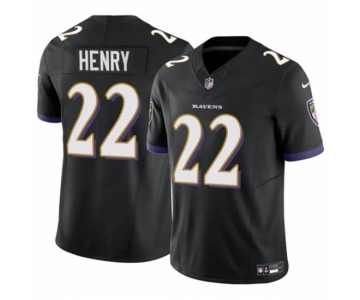 Men's Baltimore Ravens #22 Derrick Henry 2023 F.U.S.E. Black Vapor Limited Football Stitched Jersey