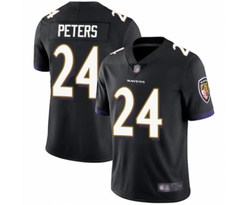 Men's Baltimore Ravens #24 Marcus Peters Black Alternate Vapor Untouchable Limited Player Football Jersey