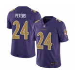 Men's Baltimore Ravens #24 Marcus Peters Limited Purple Rush Vapor Untouchable Football Jersey