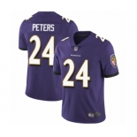 Men's Baltimore Ravens #24 Marcus Peters Purple Team Color Vapor Untouchable Limited Player Football Jersey