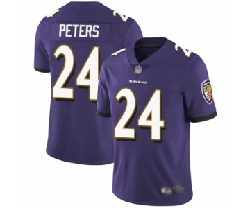 Men's Baltimore Ravens #24 Marcus Peters Purple Team Color Vapor Untouchable Limited Player Football Jersey