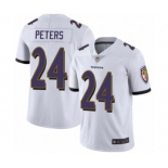 Men's Baltimore Ravens #24 Marcus Peters White Vapor Untouchable Limited Player Football Jersey