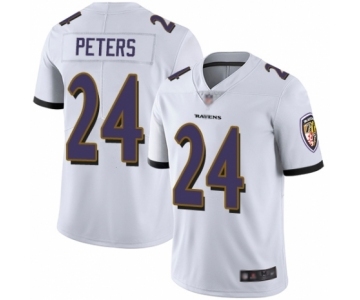 Men's Baltimore Ravens #24 Marcus Peters White Vapor Untouchable Limited Player Football Jersey