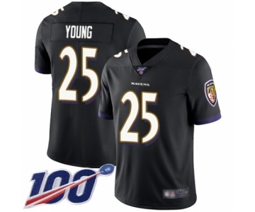 Men's Baltimore Ravens #25 Tavon Young Black Alternate Vapor Untouchable Limited Player 100th Season Football Jersey