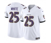 Men's Baltimore Ravens #25 Tre'Davious White White 2023 F.U.S.E Vapor Limited Football Jersey