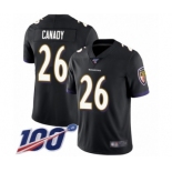 Men's Baltimore Ravens #26 Maurice Canady Black Alternate Vapor Untouchable Limited Player 100th Season Football Jersey