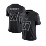 Men's Baltimore Ravens #27 J.K. Dobbins Black Reflective Limited Stitched Football Jersey