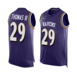 Men's Baltimore Ravens #29 Earl Thomas III Limited Purple Player Name & Number Tank Top Football Jersey