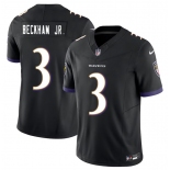 Men's Baltimore Ravens #3 Odell Beckham Jr. Black 2023 F.U.S.E. Vapor Untouchable Stitched Jersey