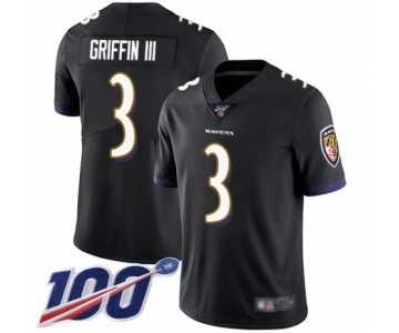 Men's Baltimore Ravens #3 Robert Griffin III Black Alternate Vapor Untouchable Limited Player 100th Season Football Jersey