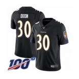 Men's Baltimore Ravens #30 Kenneth Dixon Black Alternate Vapor Untouchable Limited Player 100th Season Football Jersey