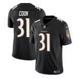 Men's Baltimore Ravens #31 Dalvin Cook Black Vapor Limited Football Stitched Jersey