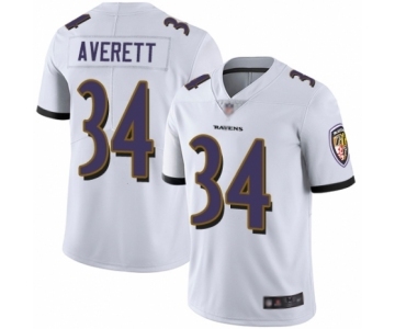 Men's Baltimore Ravens #34 Anthony Averett White Vapor Untouchable Limited Player Football Jersey