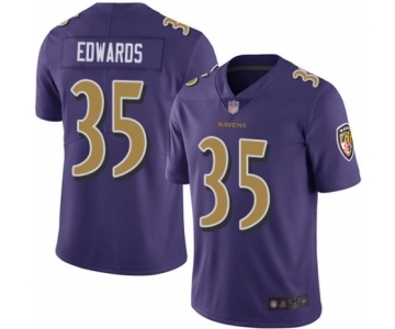 Men's Baltimore Ravens #35 Gus Edwards Limited Purple Rush Vapor Untouchable Football Jersey